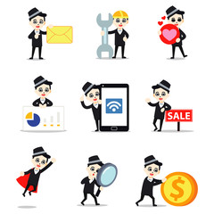 Set character of man as skeleton groom attending the Halloween party.