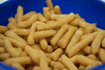 french fries on white background
