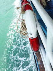 lifebuoy on boat