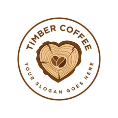 timber coffe logo , cafe logo