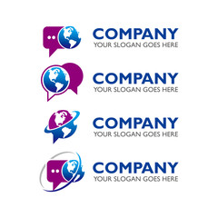 World Talk Icon, Communication Logo