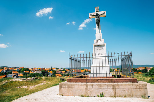 Crucifix on St. Benedict hill in Veszprem, Hungary