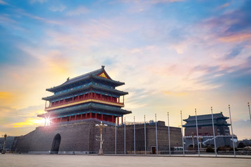 Obraz premium Qianmen or Zhengyangmen Gate in Beijing, China