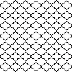 Black and white seamless pattern. Abstract geometric pattern in arabic style. Simple vector seamless design for background, paper, textile, wallpaper. Traditional ornament. EPS10