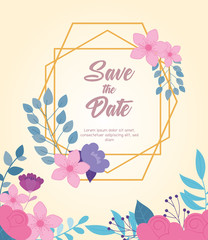 flowers wedding, save the date, event floral celebration card