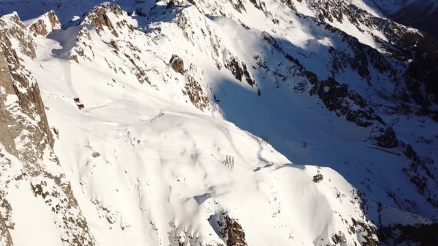 Ski resort of Brevent, Chamonix, view by drone