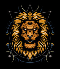 THE lion illustration - lion logo