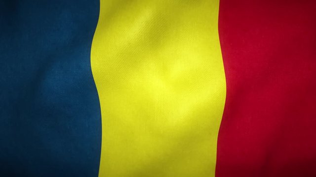 flag of romania waving in the wind