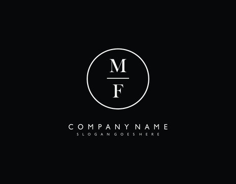 MF initial letter elegant handwriting logo collection