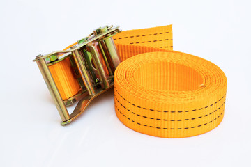 Safety harness on white background..