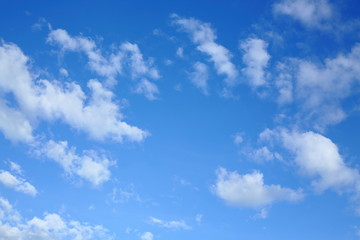white cloud on blue sky in the morning, clear weather day background