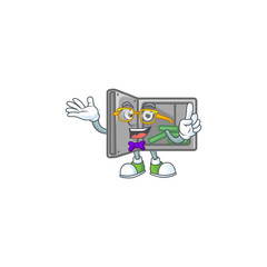 The Geek character of security box open mascot design