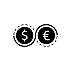 Money exchange simple icon. Banking currency sign. Euro and Dollar Cash transfer symbol. Quality design elements