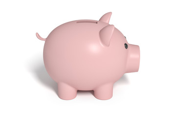 Piggy bank isolated on white background. saving money. 3d rendering