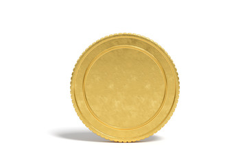 gold coin isolated on white background. 3d rendering