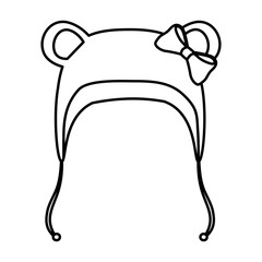 wool bear hat with ears isolated icon vector illustration design