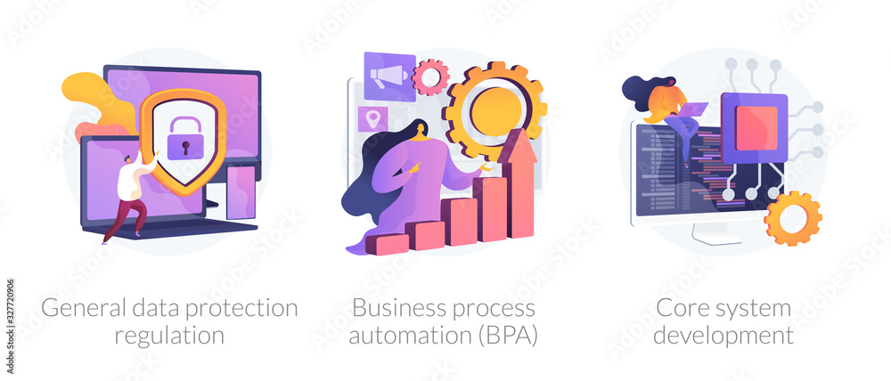 Wall mural privacy law, digital transformation, programming. general data protection regulation, business proce