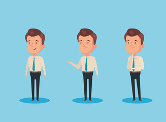 group of businessmen elegant avatar character icon vector illustration design