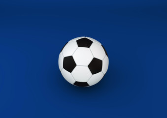 Fototapeta na wymiar Soccer ball on blue background.