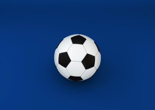 Soccer ball on blue background.