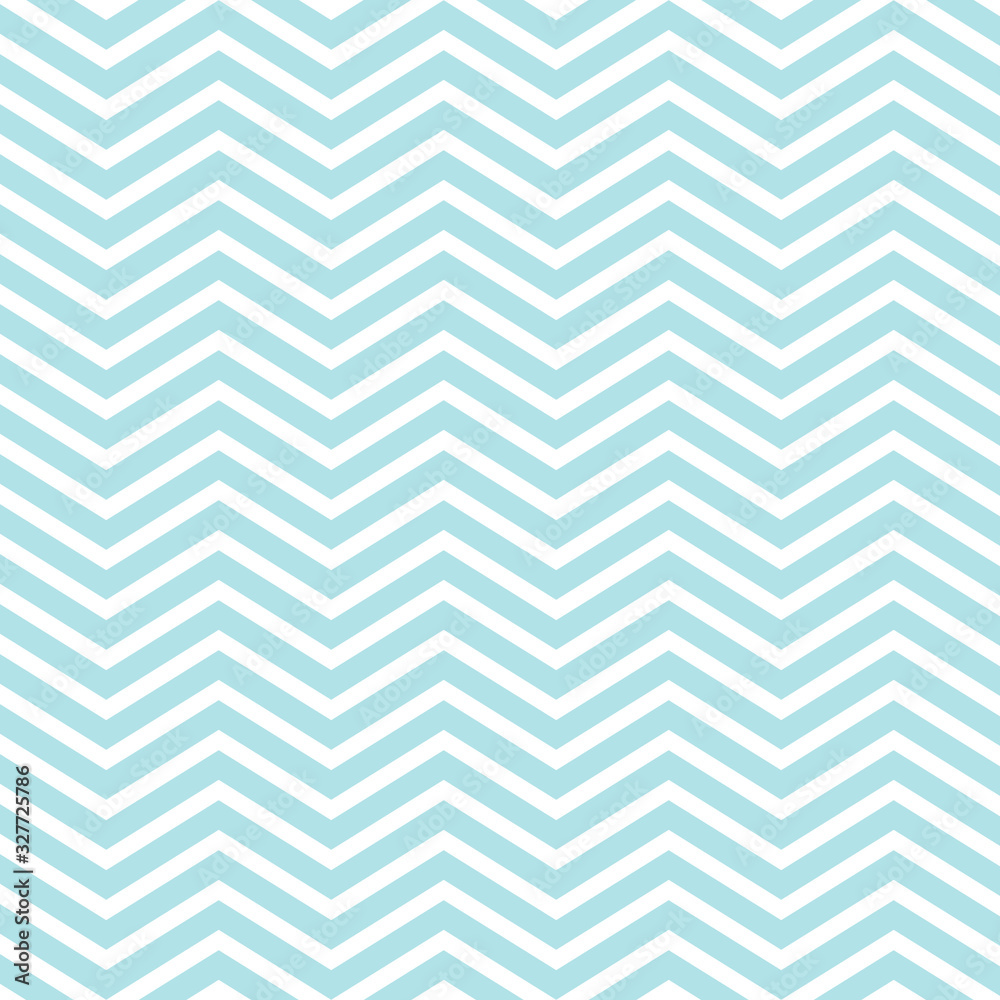 Wall mural Tile chevron pattern with pastel blue and white zig zag background