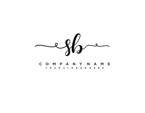 SB initial letter elegant handwriting logo collection