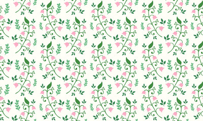 Elegant Botanical leaf, with simple flower pattern background design.