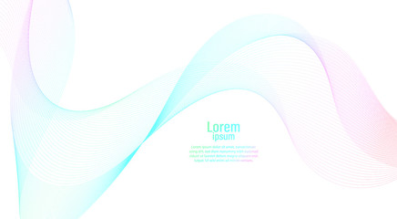 Abstract line pastel wave. Futuristic. Wonderful background in pastel tone. Modern surface design style. Vector illustration. Packaging wrap paper. Banner, Business card, Poster, Cover, Pattern. Minim