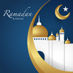 Vector illustration of ramadan kareem Islamic holiday greeting card design. Vector Illustration