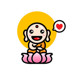 Maitreya Buddha vector design is happy
