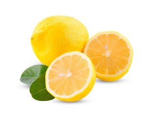 Yellow lemons isolated on a white background