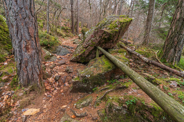 Ice holes in Eppan an der Weinstrasse in South Tyrol in Italy.