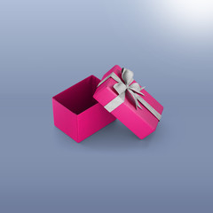 Pink Present Box With Silver Ribbon