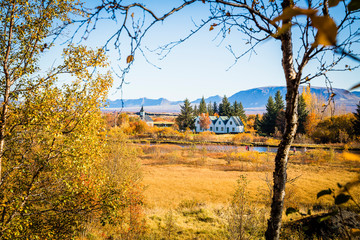 Landscape in Thingvellir National Park, Iceland