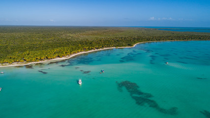 Fototapeta na wymiar Aerial Image from Beach close to Punta Cana at Dominican Republik