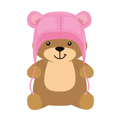Obraz na płótnie Canvas cute teddy bear with hat isolated icon vector illustration design