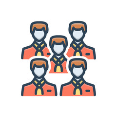 Color illustration icon for employees 
