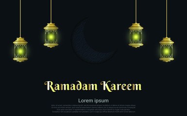 Luxury ramadan kareen with gold lamp background. Vector luxury illustration eps10.