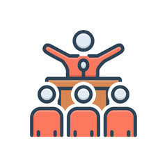 Color illustration icon for campaigning  