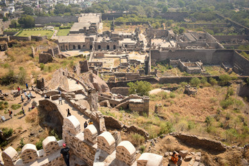 Fototapeta premium Old Historical Golconda Fort in India Background stock photograph