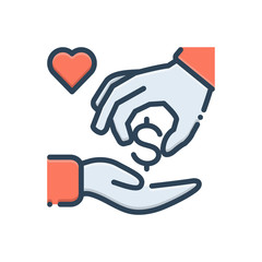 Color illustration icon for charitable 