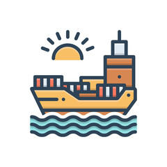 Color illustration icon for chartering