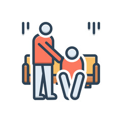 Color illustration icon for condolences