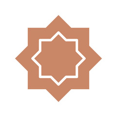 Islamic Octagon Star icon, silhouette style design