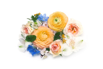 colorful floral background of spring flowers