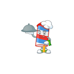 Obraz premium An icon of rocket USA stripes as a Chef with food on tray ready to serve