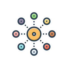 Color illustration icon for decentralization  