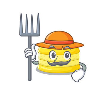 Happy Farmer lemon macaron cartoon picture with hat and tools