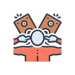 Color illustration icon for crackling 