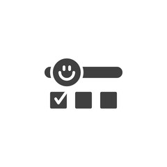 Positive feedback rating vector icon. filled flat sign for mobile concept and web design. Feedback Review glyph icon. Symbol, logo illustration. Vector graphics